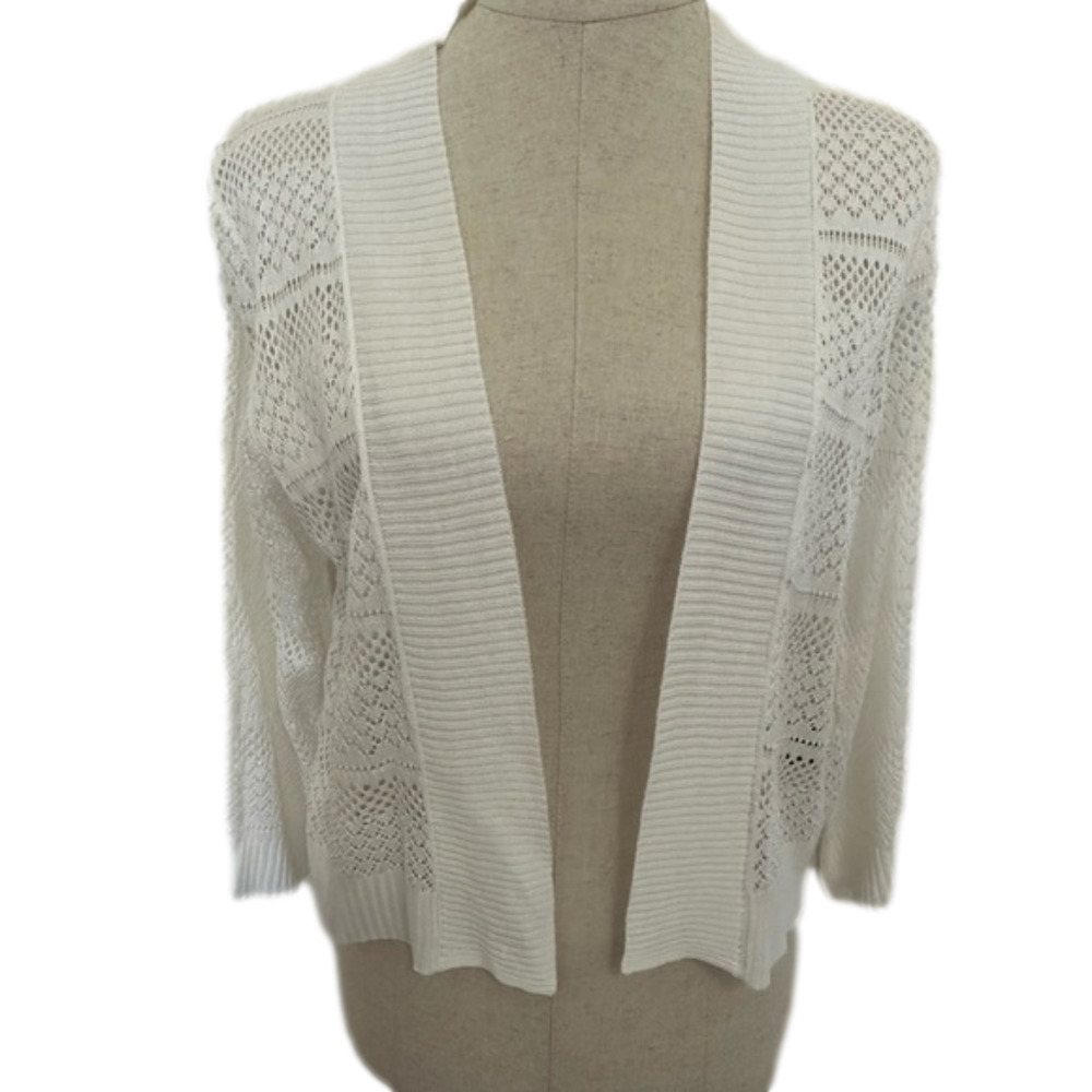 Ronni Nicole Lace Crop Open Front Sweater NWT